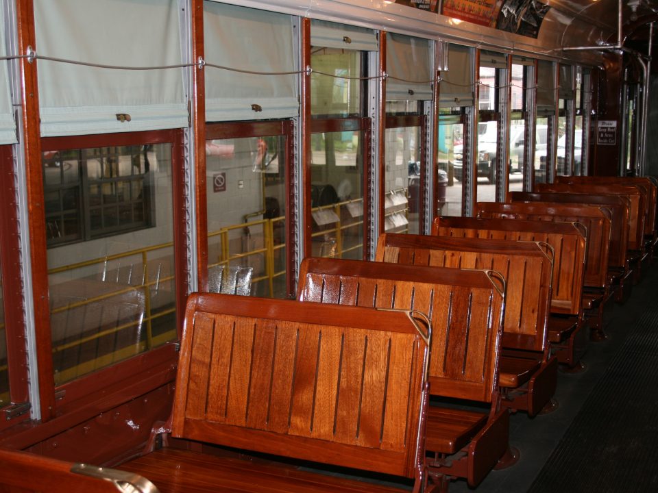 Seats inside streetcar